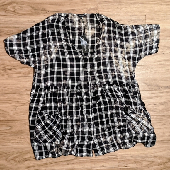 SOLD Dolls Kill Bleached Flannel Dress - Picture 3 of 5